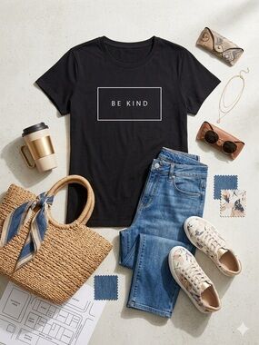Doe “Be Kind” Graphic Tee 🖤 NWT Size Small Minimalist Soft Tee